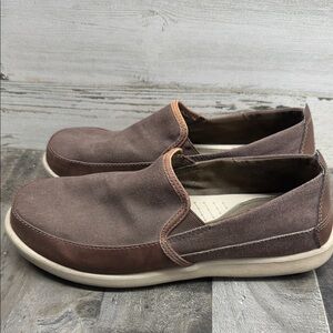 Crocs Loafer Mens 10 Brown Santa Cruz Round Toe Slip On Casual Comfort